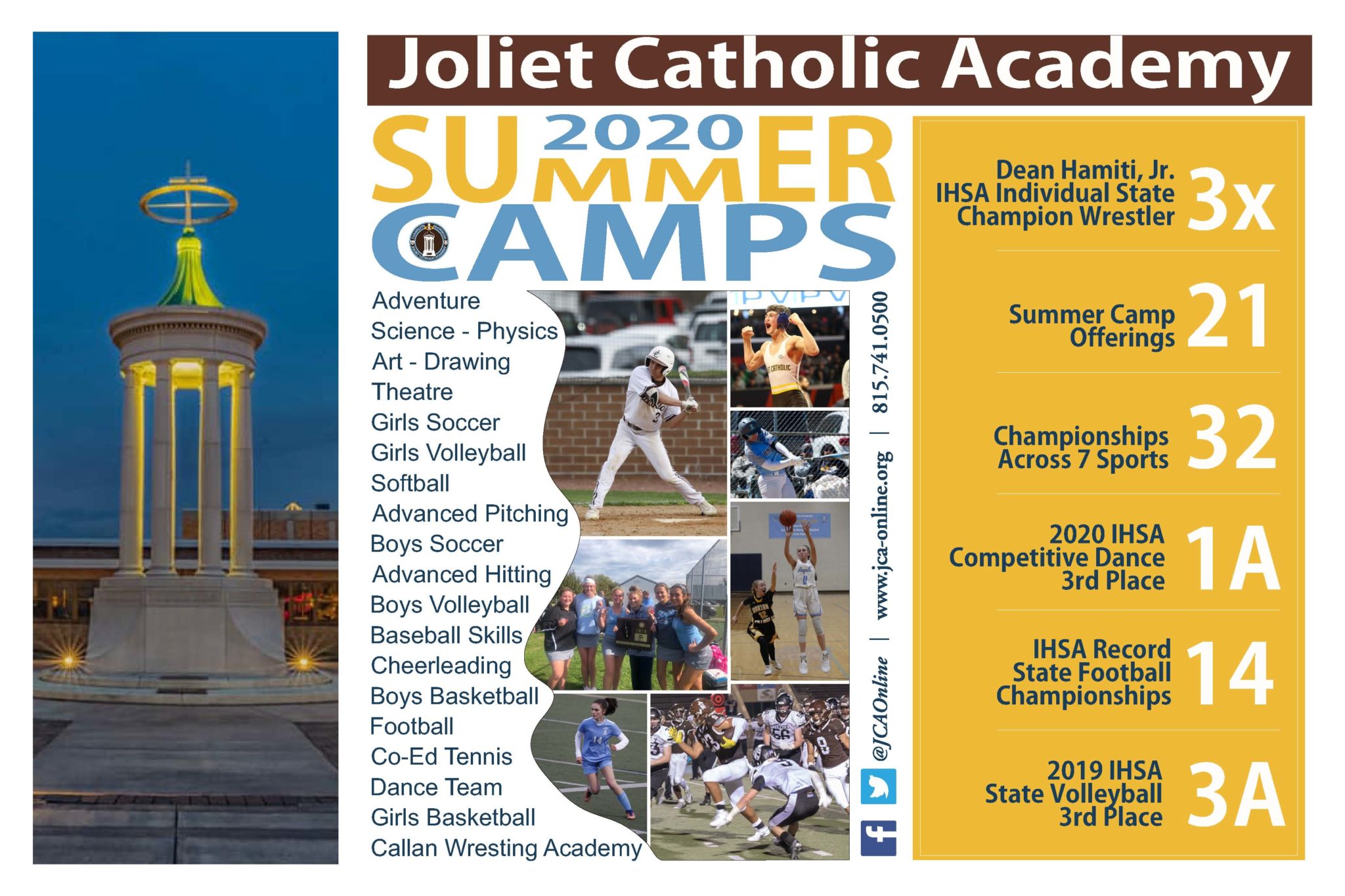 An important update regarding JCA Youth and HS Summer Camps Joliet